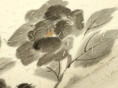 平和屋着物●九寸名古屋帯　作家物　手描き　髭紬　草花文　正絹　逸品　CABK8440dy