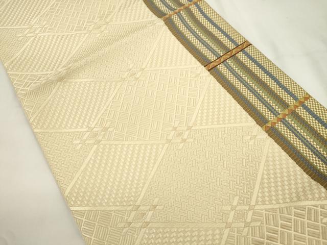 平和屋着物●本場筑前博多織　八寸名古屋帯　幾何学文　正絹　逸品　CABK8445dy