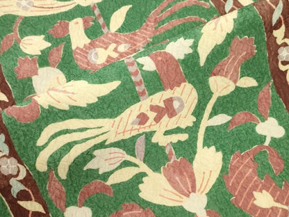 平和屋着物●全通柄九寸名古屋帯　ふくれ織　花鳥文　正絹　逸品　CABK8449dy