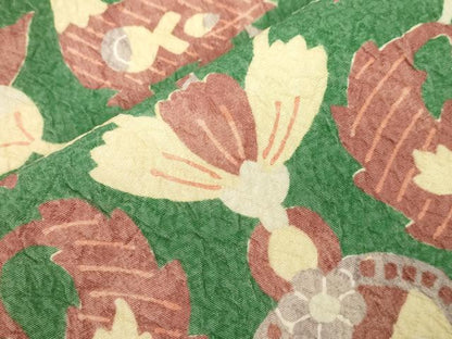平和屋着物●全通柄九寸名古屋帯　ふくれ織　花鳥文　正絹　逸品　CABK8449dy