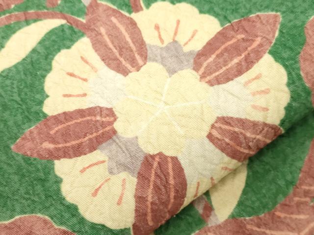 平和屋着物●全通柄九寸名古屋帯　ふくれ織　花鳥文　正絹　逸品　CABK8449dy
