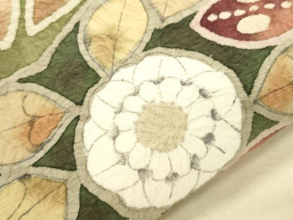 平和屋着物●九寸名古屋帯　作家物　辻が花　手描き　紬地　絞り　正絹　逸品　CABK8450dy