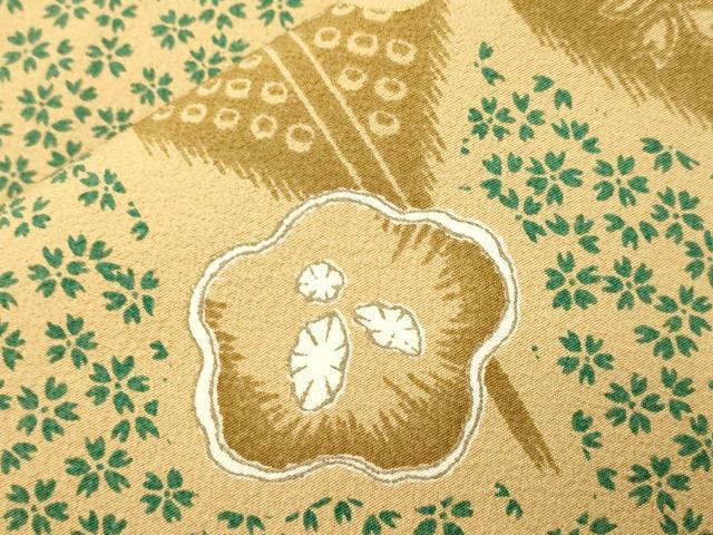 平和屋着物●九寸名古屋帯　矢羽花文　金彩　正絹　逸品　CABK8451dy