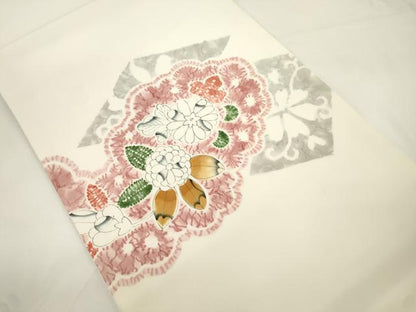平和屋着物●塩瀬　九寸開き名古屋帯　辻が花　正絹　逸品　CABK8454dy