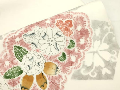平和屋着物●塩瀬　九寸開き名古屋帯　辻が花　正絹　逸品　CABK8454dy