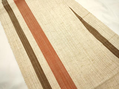 平和屋着物●八寸名古屋帯　紬地　縞　名古屋仕立て　正絹　逸品　CABK8455dy