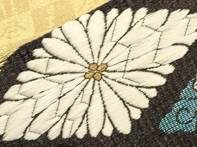 平和屋着物●創業280年　誉田屋源兵衛　九寸名古屋帯　菱双鶴花文　金銀糸　正絹　逸品　CABK8460dy