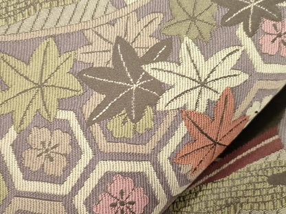 平和屋着物●六通柄袋帯　糸巻き花文　正絹　逸品　CABK8464dy