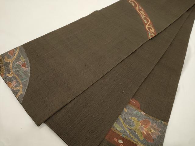 平和屋着物＊夏物　太鼓柄袋帯　すくい織　更紗文　正絹　逸品　CABK8466dy
