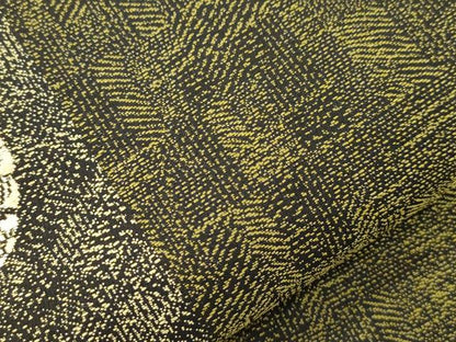 平和屋着物●六通柄袋帯　唐織　花丸文　黒地　金糸　正絹　逸品　CABK8487dy