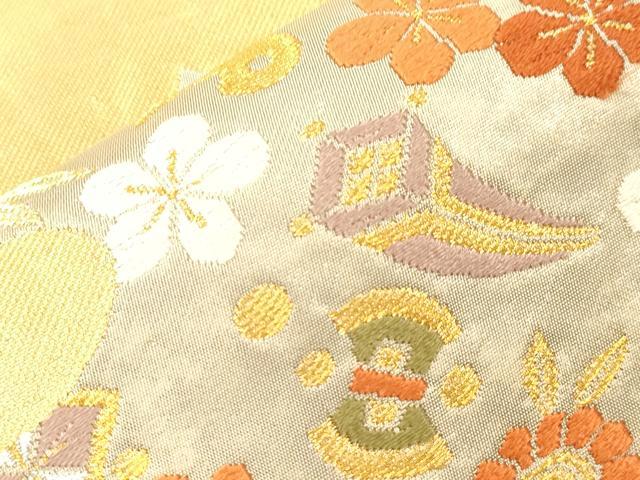 平和屋着物●西陣の名門　本家加納　六通柄袋帯　唐織　宝尽くし文　金銀糸　引箔　正絹　逸品　CABK8494dy