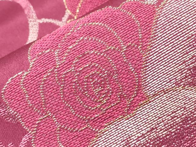 平和屋着物●H・L（アッシュエル）　HENRI-LUC CHAPUIS　全通柄袋帯　薔薇　金糸　CABK8500dy