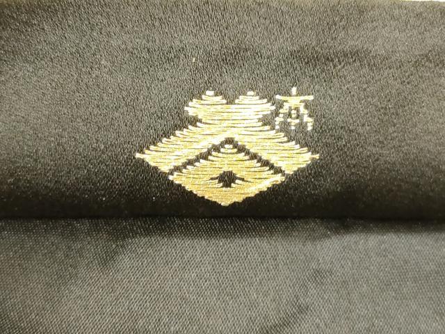 平和屋着物●西陣の名門　本家加納　六通柄袋帯　更紗舞蝶文　黒地　金糸　正絹　逸品　CABK8501dy