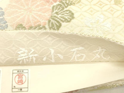 平和屋着物●六通柄袋帯　唐織　新小石丸　草花丸文　金糸　正絹　逸品　CABK8502dy