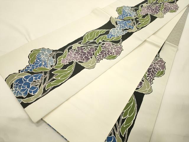 平和屋着物●六通柄袋帯　枝垂れ花文　正絹　逸品　CABK8503dy