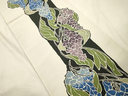平和屋着物●六通柄袋帯　枝垂れ花文　正絹　逸品　CABK8503dy