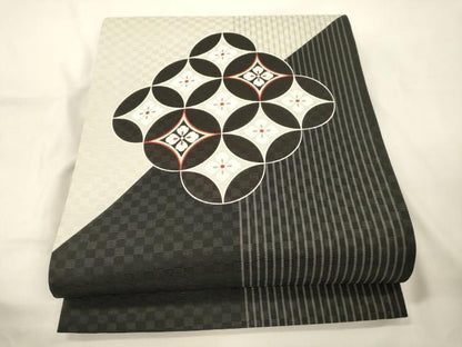 平和屋着物●太鼓柄　京袋帯　七宝花文　正絹　逸品　CABK8505dy