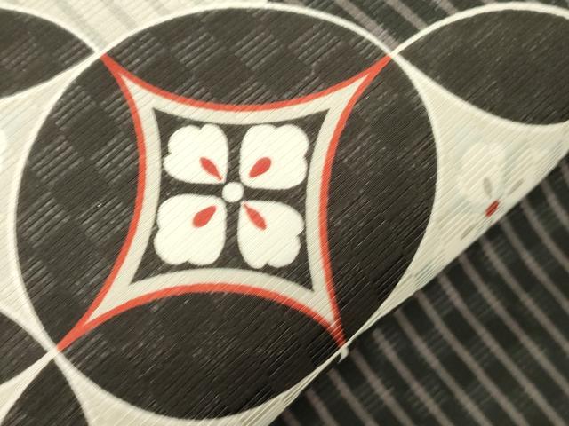 平和屋着物●太鼓柄　京袋帯　七宝花文　正絹　逸品　CABK8505dy