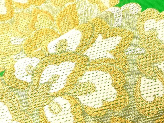 平和屋着物●西陣　川島織物　六通柄　京袋帯　亀甲花文　金銀糸　正絹　逸品　CABK8507dy