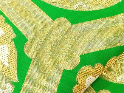 平和屋着物●西陣　川島織物　六通柄　京袋帯　亀甲花文　金銀糸　正絹　逸品　CABK8507dy