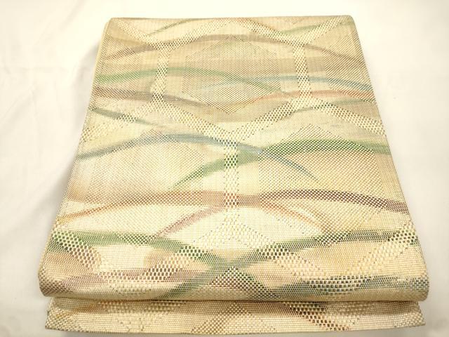 平和屋着物●六通柄袋帯　亀甲草木文　正絹　逸品　CABK8509dy