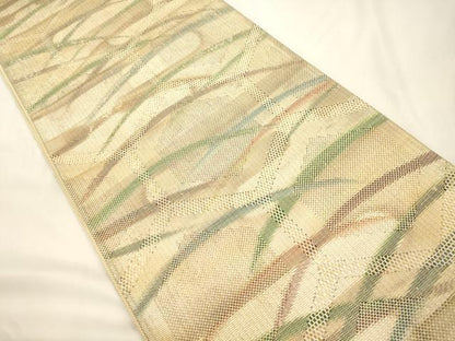 平和屋着物●六通柄袋帯　亀甲草木文　正絹　逸品　CABK8509dy