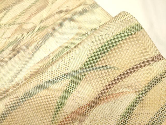 平和屋着物●六通柄袋帯　亀甲草木文　正絹　逸品　CABK8509dy