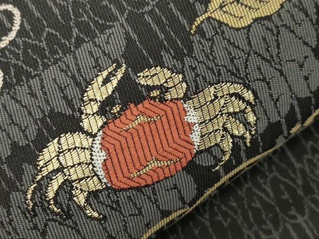 平和屋着物●六通柄袋帯　猿　蟹　成り物　金銀糸　正絹　逸品　CABK8514dy