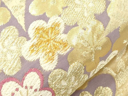 平和屋着物●六通柄袋帯　舞桜文　金銀糸　正絹　逸品　CABK8515dy