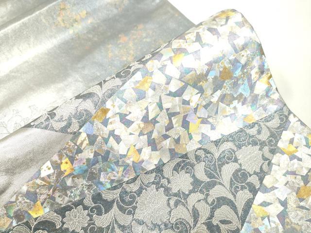 平和屋着物●金彩友禅作家　金彩の魔術師　堀省平　金煌織　六通柄袋帯　切嵌更紗花文　金銀彩　引箔　正絹　逸品　CABK8521dy