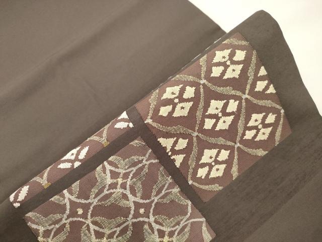 平和屋着物●九寸開き名古屋帯　幾何学文　金糸　正絹　逸品　CABK8532dy