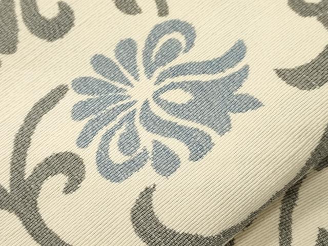 平和屋着物●結城紬　奥順　はたおり娘　八寸名古屋帯　花唐草文　証紙付き　正絹　逸品　CABK8534dy