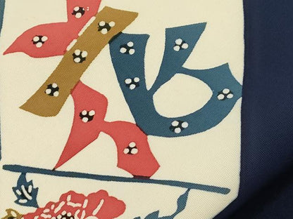 平和屋着物▼塩瀬　九寸名古屋帯　型染め　花鳥文　正絹　逸品　CABK8547dy