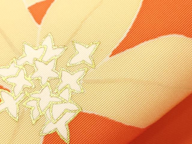 平和屋着物●塩瀬　九寸名古屋帯　草花文　金彩　正絹　逸品　CABK8552dy