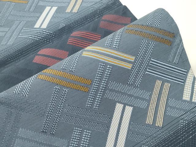 平和屋着物●六通柄袋帯　幾何学文　正絹　逸品　CABK8558dy