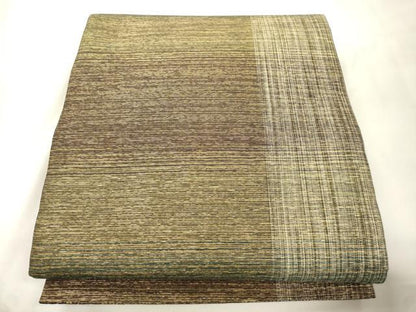 平和屋着物●両面　六通柄袋帯　横段文　金糸　正絹　逸品　CABK8560dy