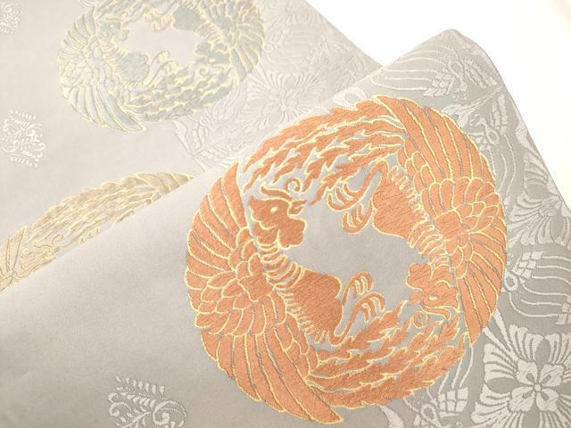 平和屋着物●六通柄袋帯　唐織　鳳凰花丸文　金糸　正絹　逸品　CABK8564dy