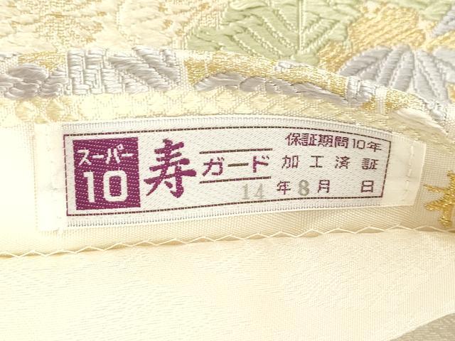 平和屋着物●六通柄袋帯　唐織　歳寒三友　金糸　正絹　逸品　CABK8572dy