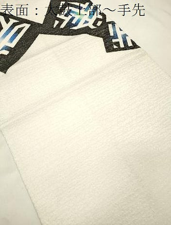 平和屋着物●両面　太鼓柄袋帯　幾何学文　銀通し地　正絹　逸品　CABK8579dy