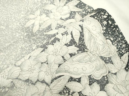 平和屋着物●六通柄袋帯　ふくれ織　手描き　花蝶文　正絹　逸品　CABK8585dy