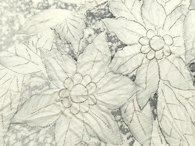 平和屋着物●六通柄袋帯　ふくれ織　手描き　花蝶文　正絹　逸品　CABK8585dy
