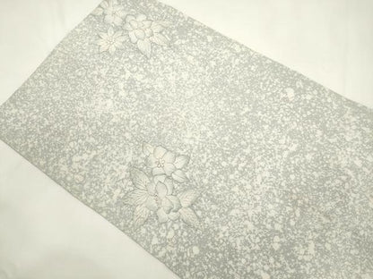 平和屋着物●六通柄袋帯　ふくれ織　手描き　花蝶文　正絹　逸品　CABK8585dy