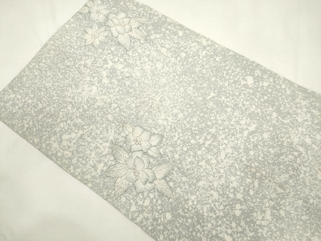 平和屋着物●六通柄袋帯　ふくれ織　手描き　花蝶文　正絹　逸品　CABK8585dy