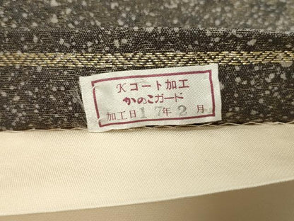 平和屋着物●友禅作家　茂野大生　太鼓柄袋帯　舞葉文　金通し地　正絹　逸品　CABK8586dy