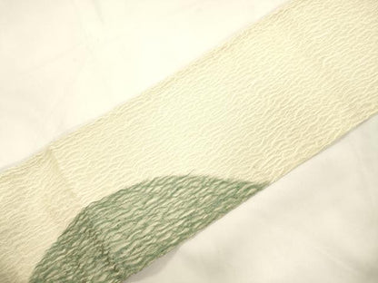 平和屋着物＊夏物　九寸名古屋帯　櫛織　霞文　金糸　正絹　逸品　CABK8591dy