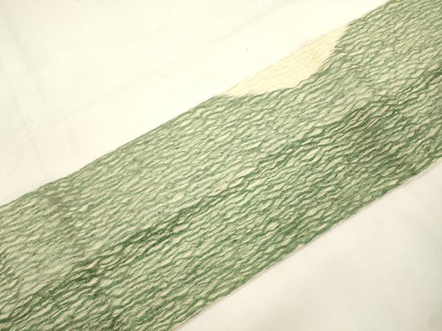 平和屋着物＊夏物　九寸名古屋帯　櫛織　霞文　金糸　正絹　逸品　CABK8591dy