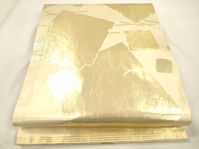 平和屋着物●西陣　川島織物　丸帯　破れ色紙重ね文　金糸　正絹　逸品　CABK8599dy