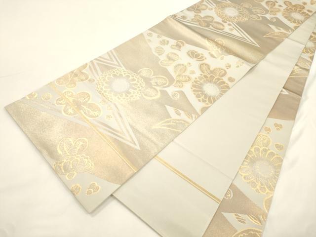 平和屋着物●織物一筋名門　織悦　全通柄　本袋帯　草花文　金糸　正絹　逸品　CABK8600dy