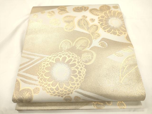 平和屋着物●織物一筋名門　織悦　全通柄　本袋帯　草花文　金糸　正絹　逸品　CABK8600dy