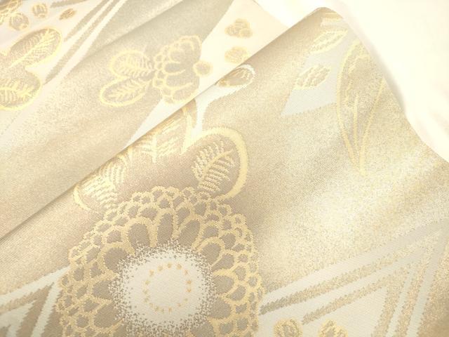 平和屋着物●織物一筋名門　織悦　全通柄　本袋帯　草花文　金糸　正絹　逸品　CABK8600dy